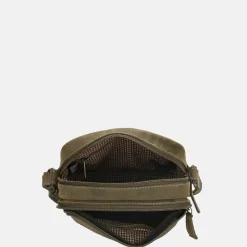 Crossbody Tassen^Hide & Stitches Idaho crossbody tas olive green