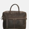 Heren Laptoptassen^Hide & Stitches Idaho laptoptas 15 inch donkerbruin