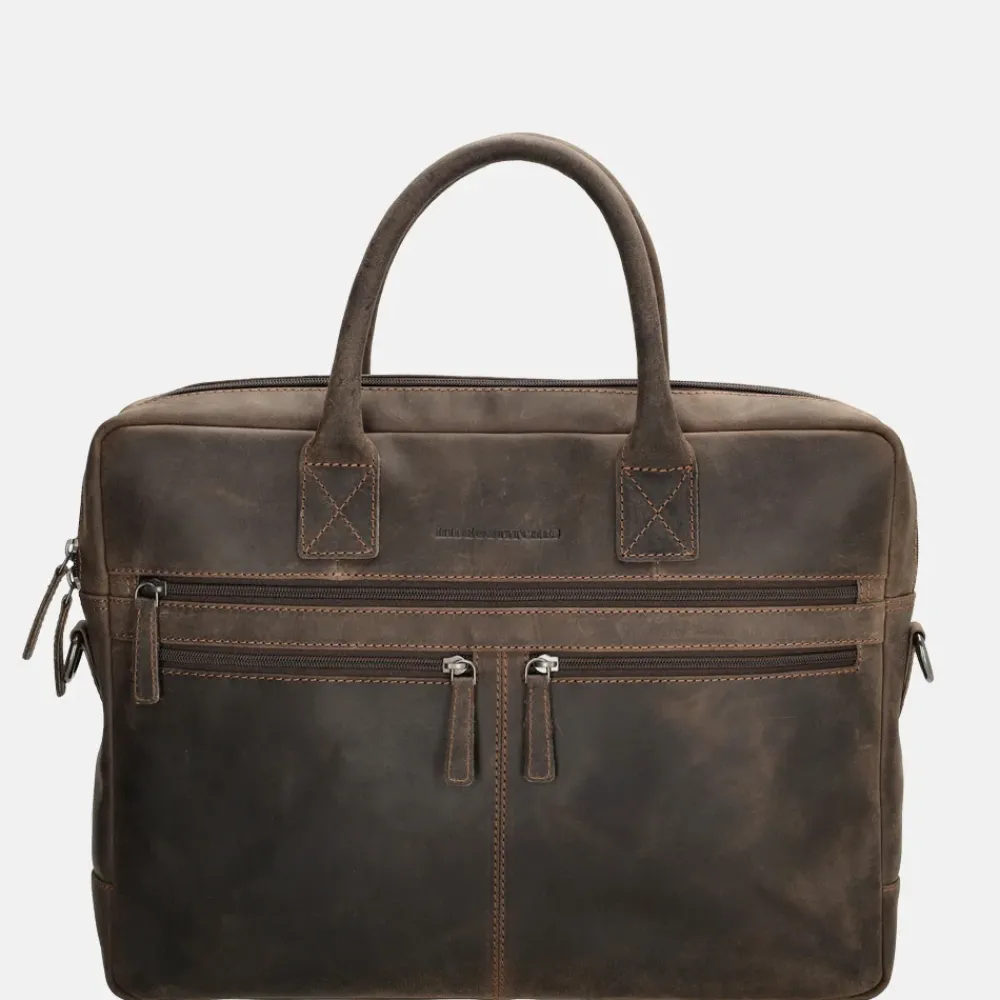 Heren Laptoptassen^Hide & Stitches Idaho laptoptas 15 inch donkerbruin