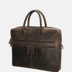 Heren Laptoptassen^Hide & Stitches Idaho laptoptas 15 inch donkerbruin