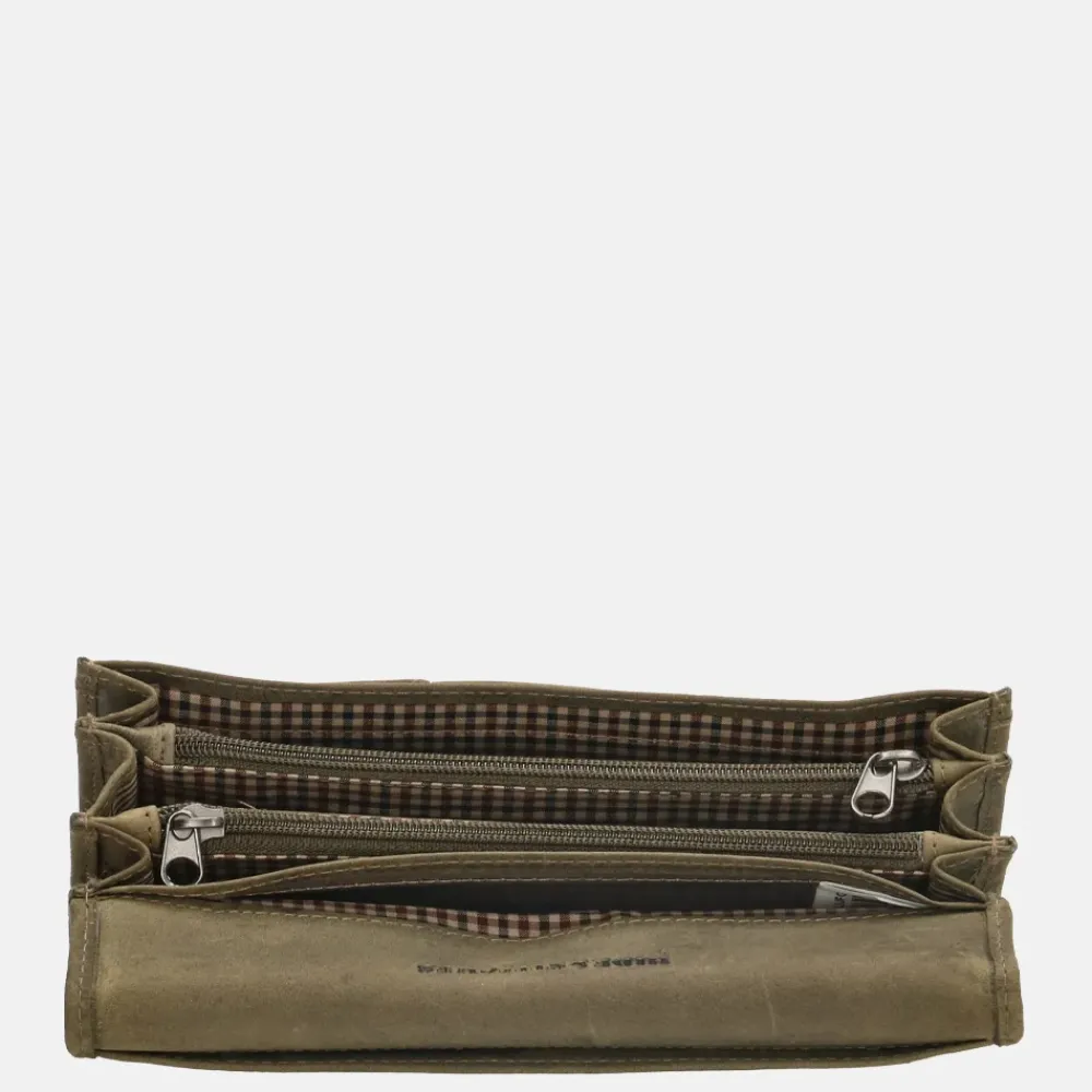 Dames Portemonnees^Hide & Stitches Idaho portemonnee olijfgroen