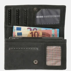Dames Portemonnees^Hide & Stitches Idaho portemonnee black