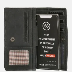 Dames Portemonnees^Hide & Stitches Idaho portemonnee black