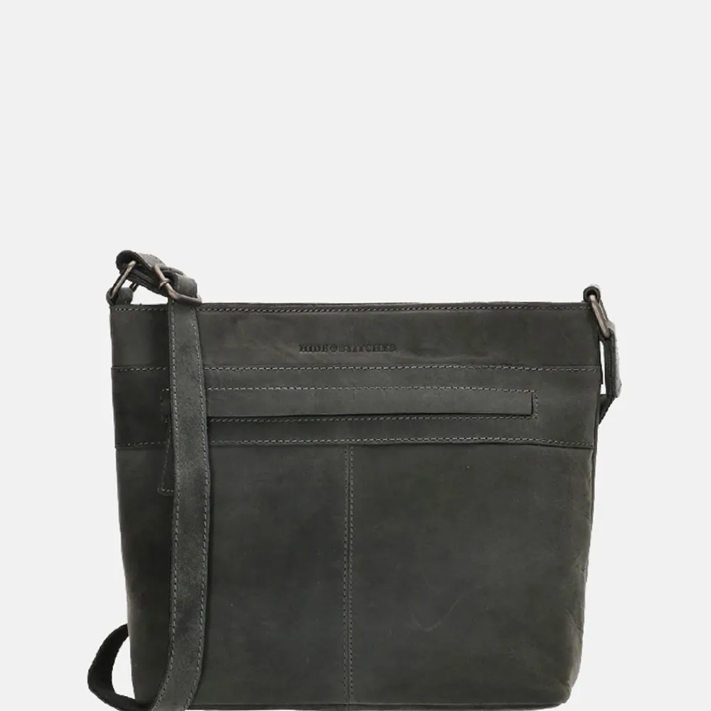 Schoudertassen^Hide & Stitches Idaho schoudertas black