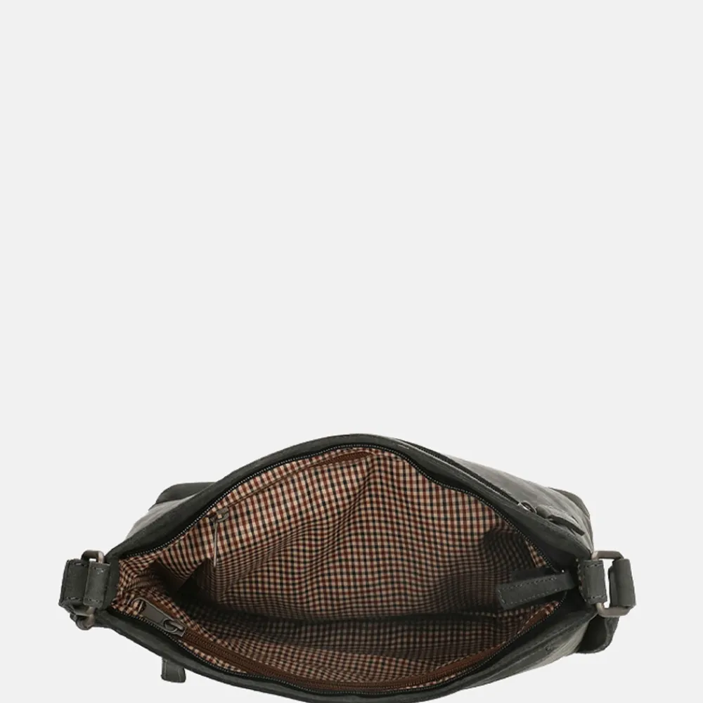 Schoudertassen^Hide & Stitches Idaho schoudertas black