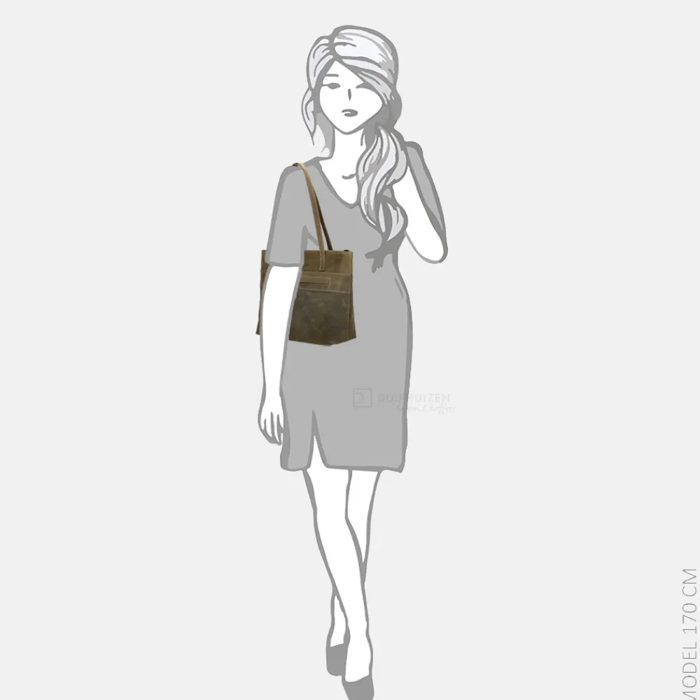 Shoppers^Hide & Stitches Idaho shopper olive green