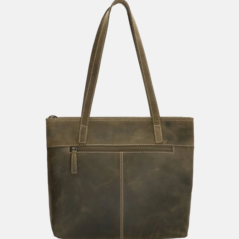 Shoppers^Hide & Stitches Idaho shopper olive green