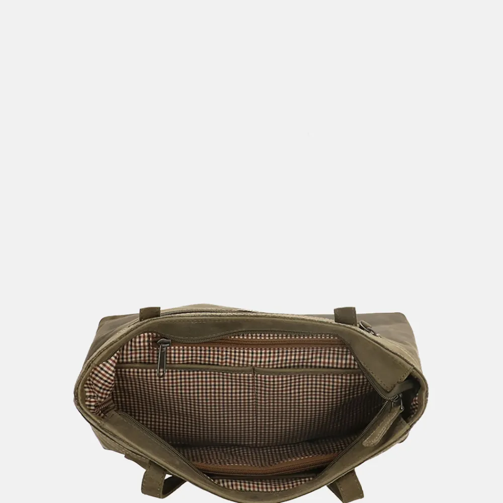 Shoppers^Hide & Stitches Idaho shopper olive green