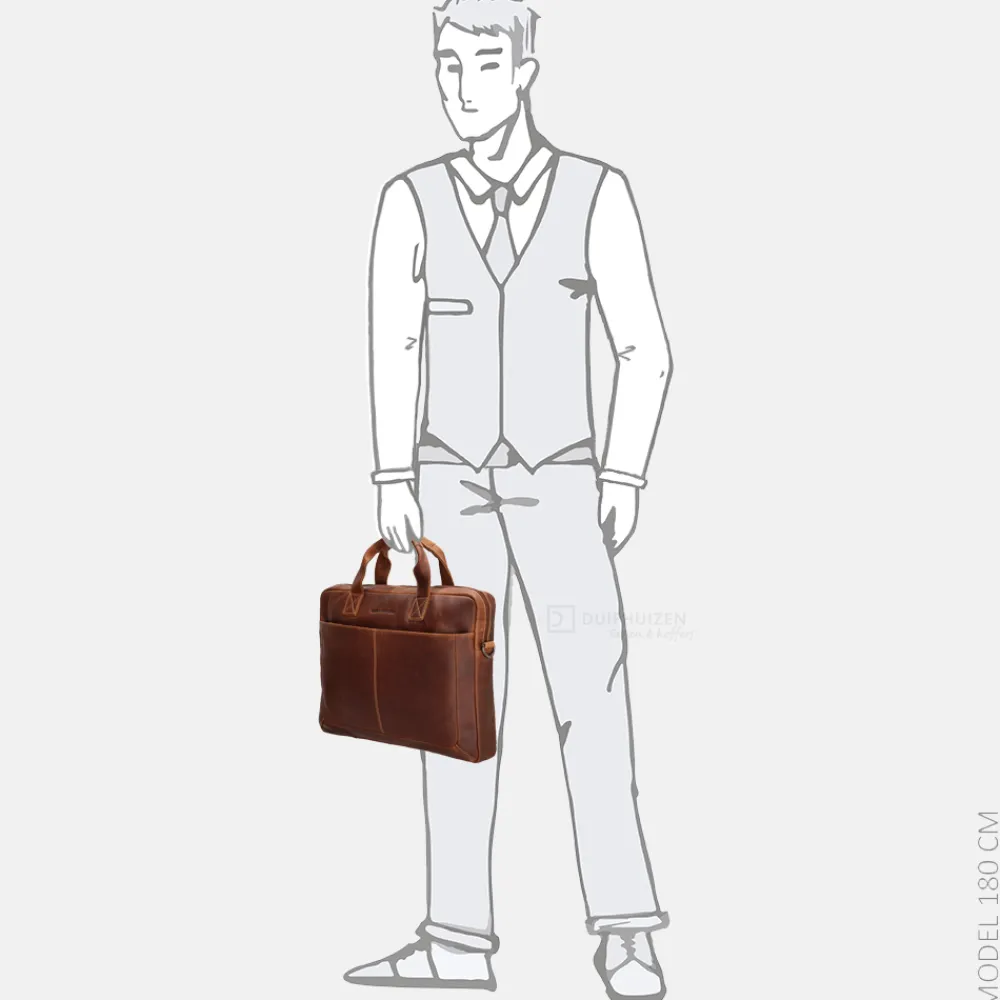 Heren Laptoptassen | Dames Laptoptassen^Hide & Stitches Japura laptoptas 15.6 inch cognac
