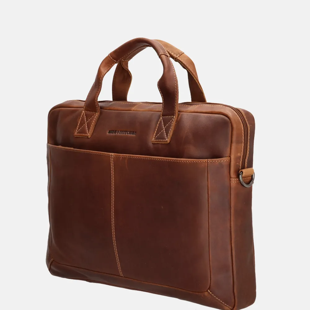 Heren Laptoptassen | Dames Laptoptassen^Hide & Stitches Japura laptoptas 15.6 inch cognac
