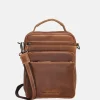 Schoudertassen^Hide & Stitches Japura reporter schoudertas cognac