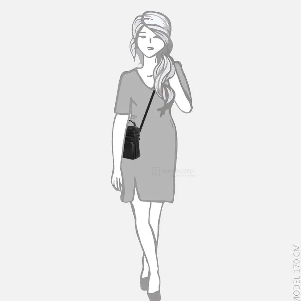 Schoudertassen^Hide & Stitches Japura reporter schoudertas zwart