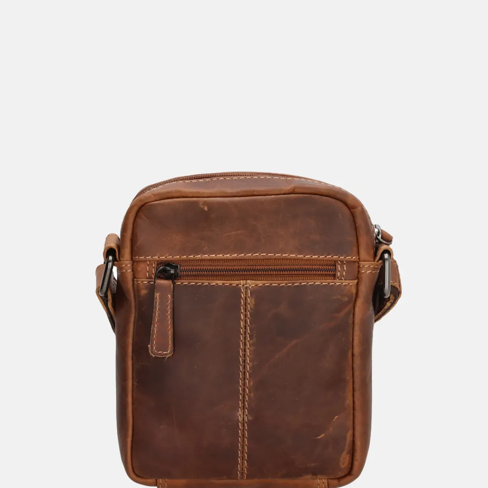 Schoudertassen^Hide & Stitches Japura schoudertas cognac