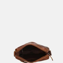 Schoudertassen^Hide & Stitches Japura schoudertas cognac