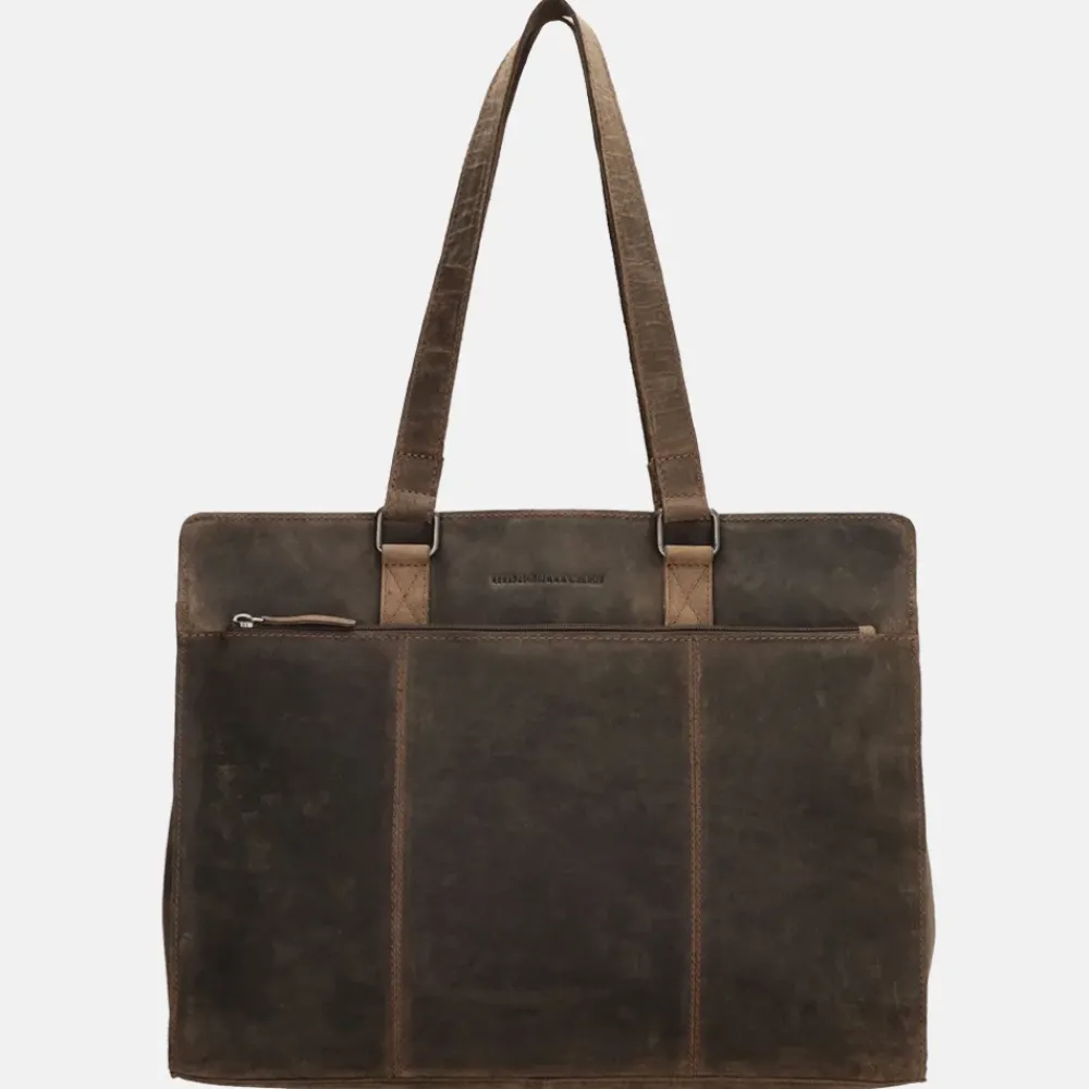 Heren Laptoptassen | Dames Laptoptassen^Hide & Stitches laptoptas 15 inch donkerbruin