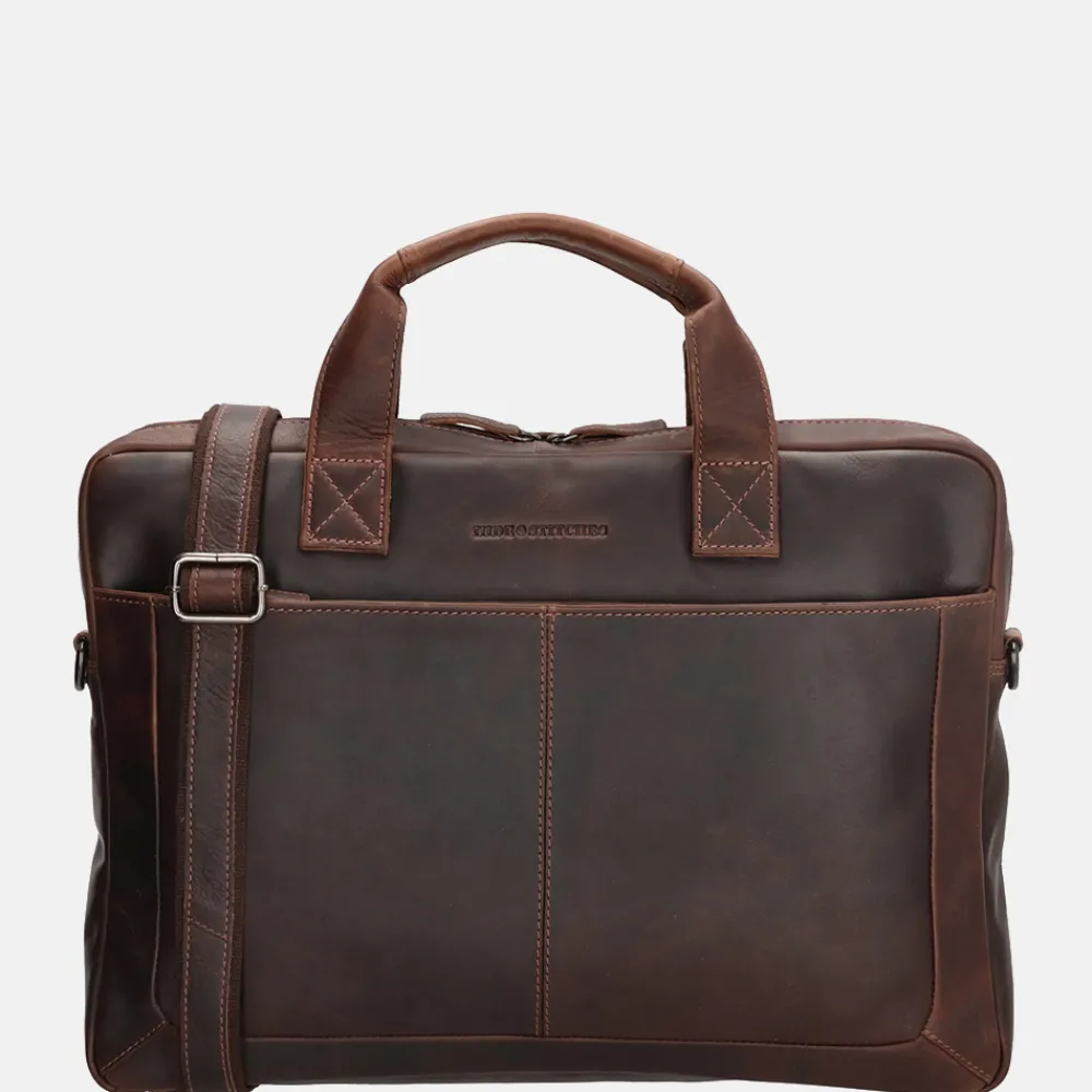 Dames Laptoptassen | Heren Laptoptassen^Hide & Stitches laptoptas 15.6 inch donkerbruin