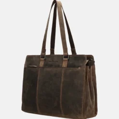 Heren Laptoptassen | Dames Laptoptassen^Hide & Stitches laptoptas 15 inch donkerbruin