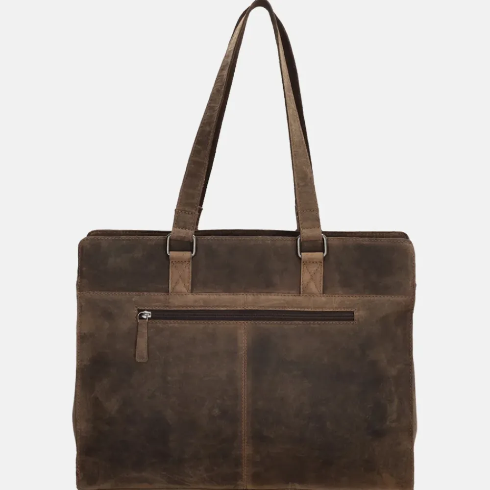 Heren Laptoptassen | Dames Laptoptassen^Hide & Stitches laptoptas 15 inch donkerbruin
