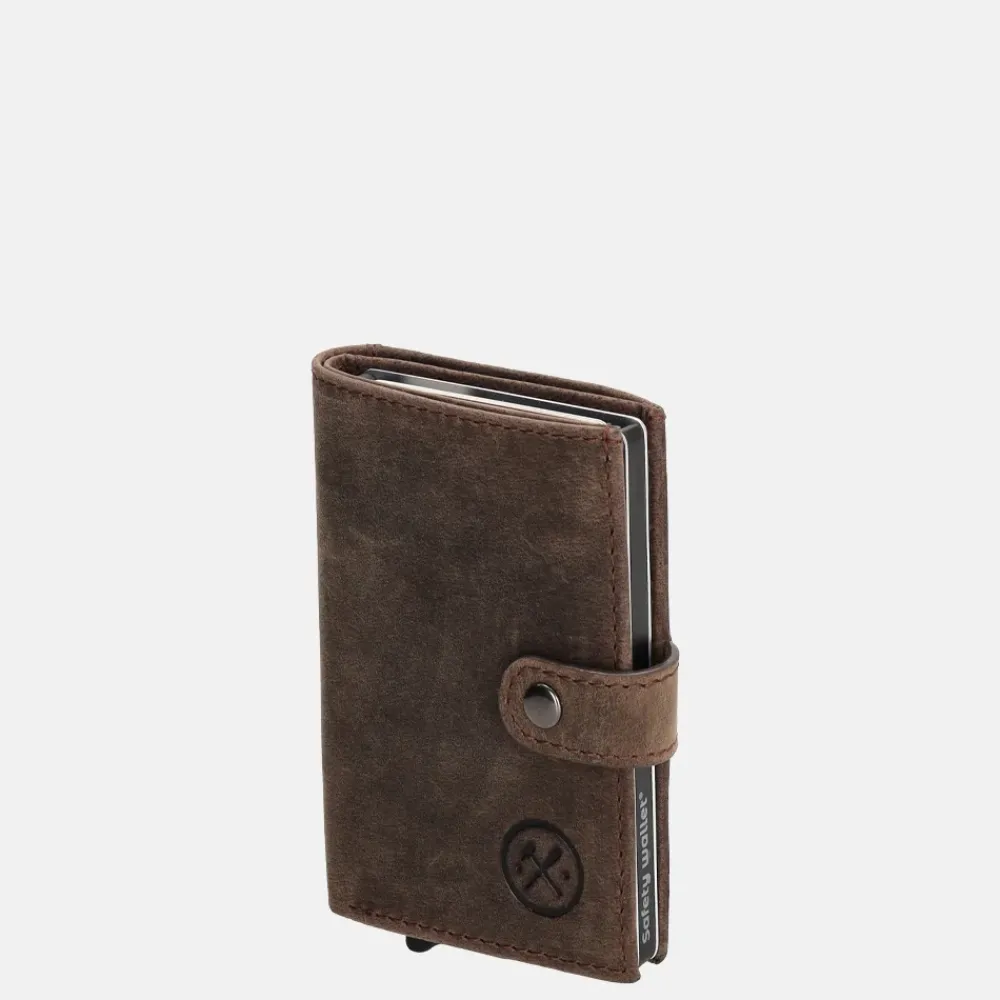 Pasjeshouders | Heren Portemonnees^Hide & Stitches pasjeshouder donkerbruin