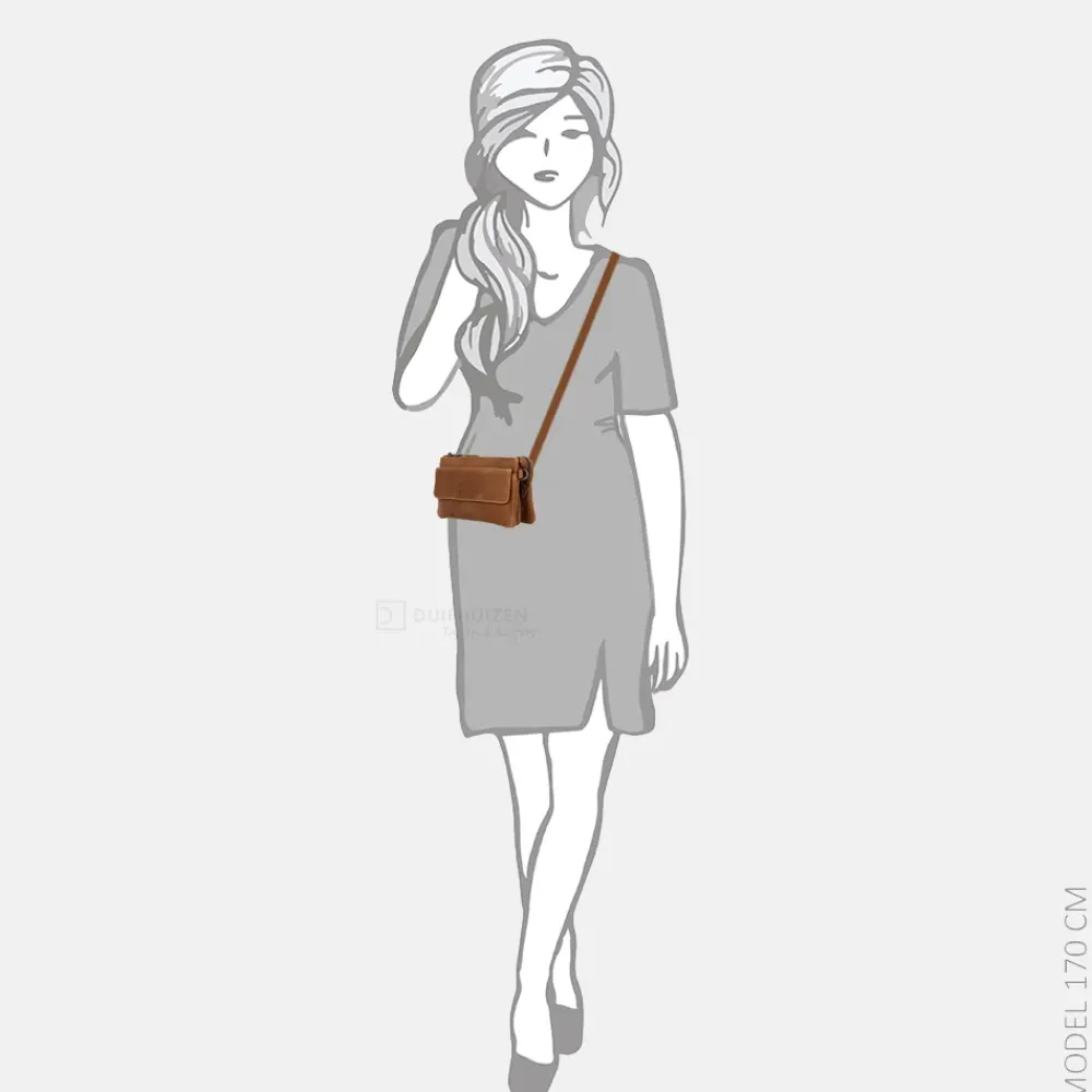 Crossbody Tassen^Hide & Stitches Porto crossbody tas brown