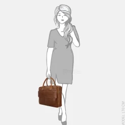 Dames Laptoptassen^Hide & Stitches Porto laptoptas 15 inch brown