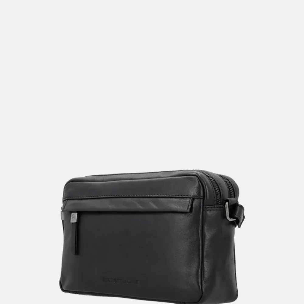 Schoudertassen^Hide & Stitches Porto schoudertas black