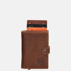 Pasjeshouders | Heren Portemonnees^Hide & Stitches Safety Wallet pasjeshouder cognac