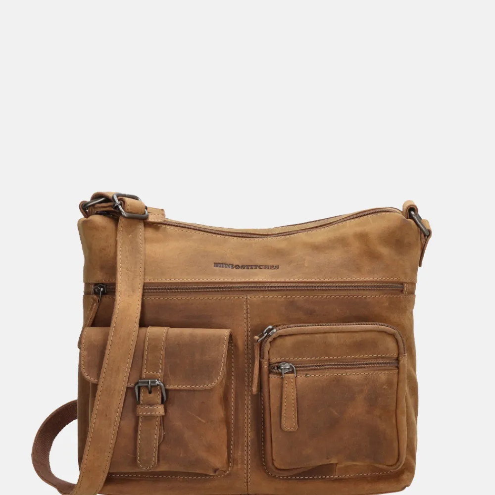Schoudertassen^Hide & Stitches schoudertas brown