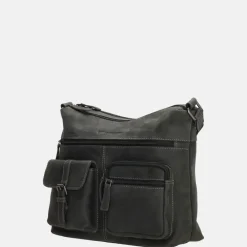 Schoudertassen^Hide & Stitches schoudertas black
