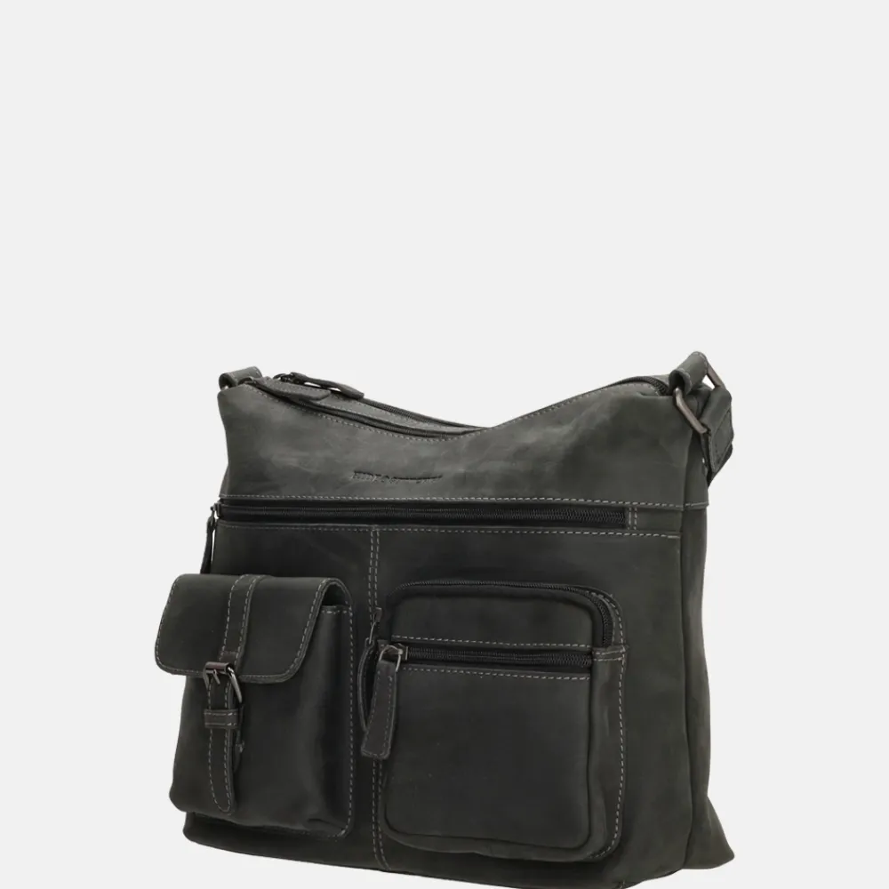 Schoudertassen^Hide & Stitches schoudertas black