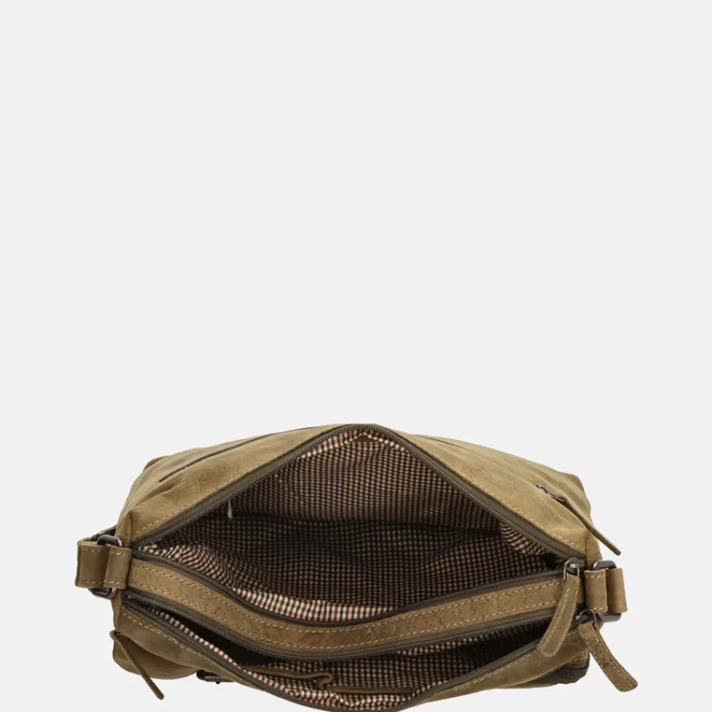 Schoudertassen^Hide & Stitches schoudertas olive green