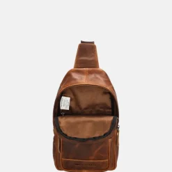 Crossbody Tassen^Hide & Stitches slingback crossbody tas cognac