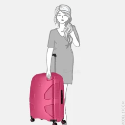 Reiskoffers^Impackt Spinner koffer 75 cm flora pink