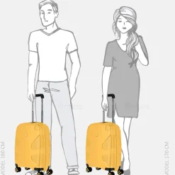 Handbagage Koffers^Impackt Spinner koffer 55 cm sunset yellow