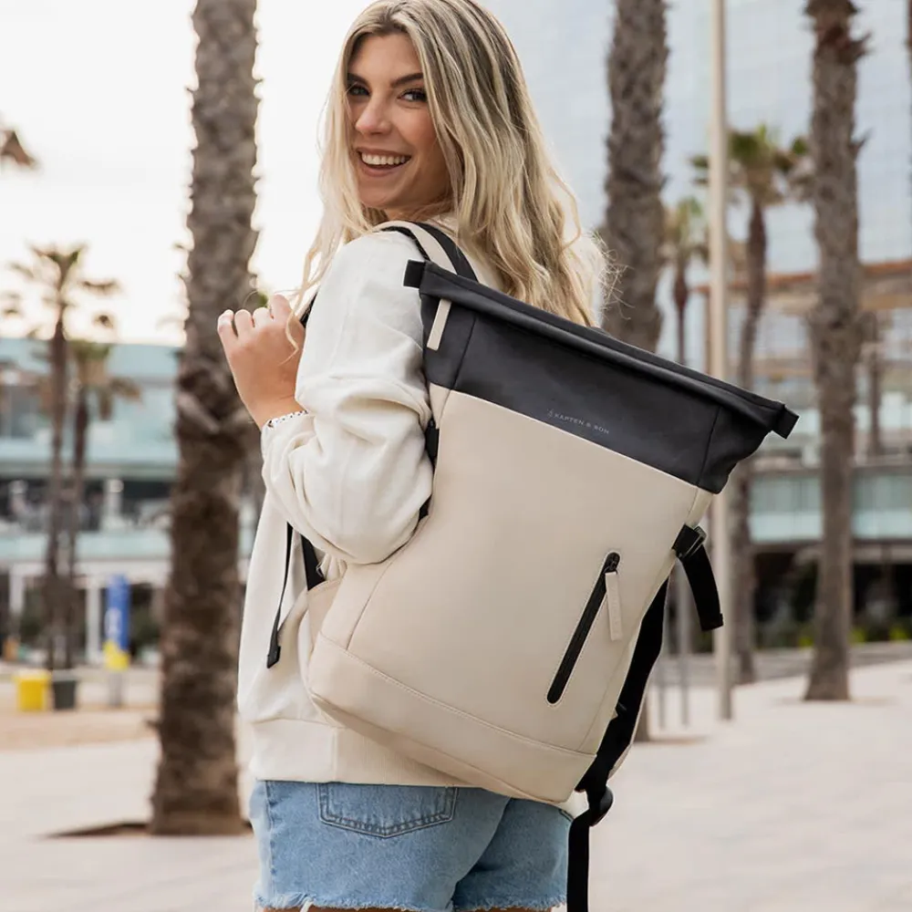 School Rugzakken | School Rugzakken^Kapten & Son Aarhus rugzak 14 inch cream black