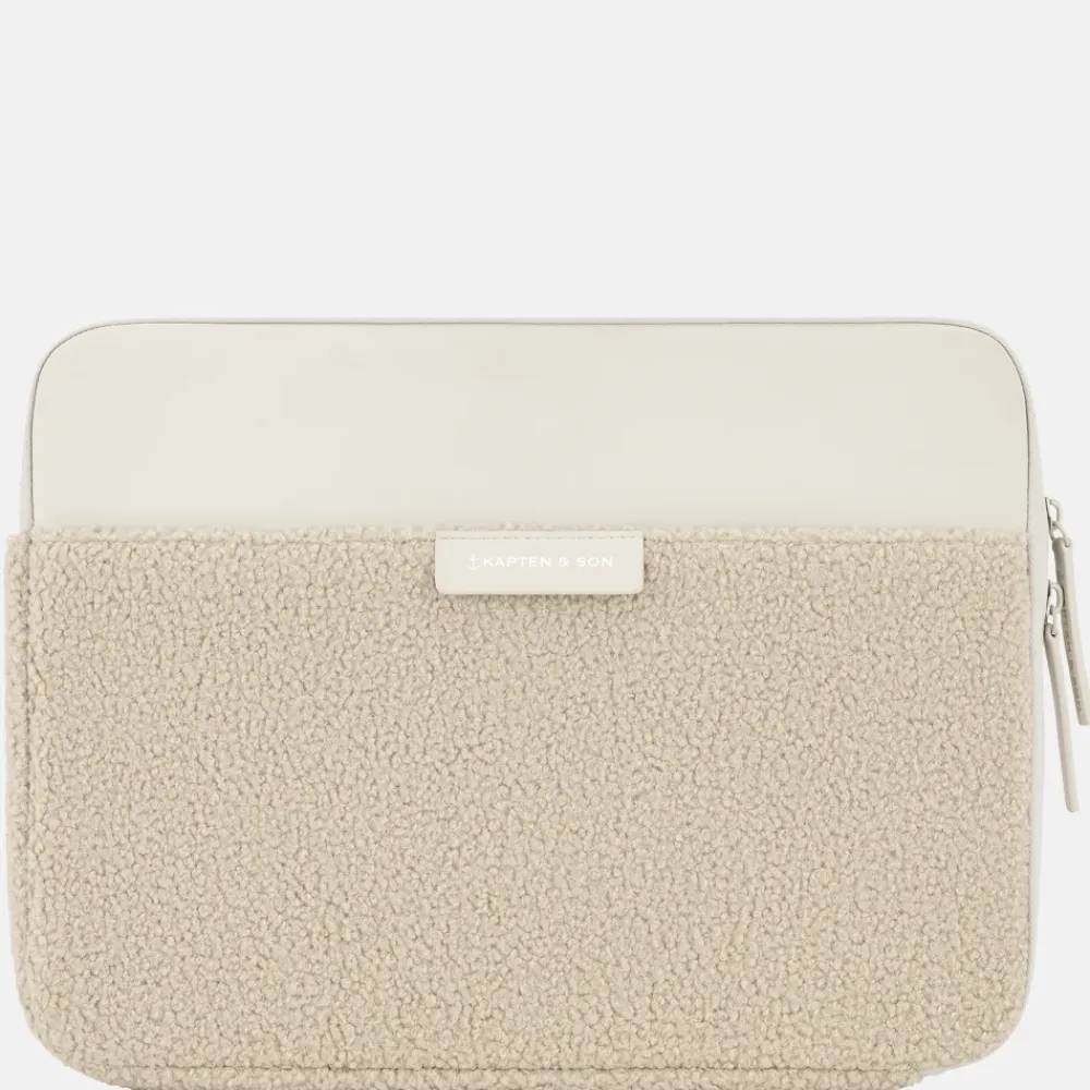 School Accessoires | Laptophoezen^Kapten & Son Vinstra laptophoes 14 inch sandstone fleece