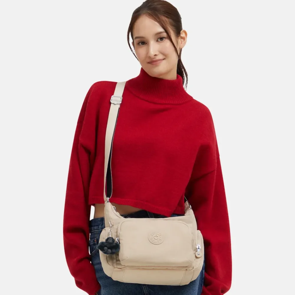 Schoudertassen^Kipling Gabb schoudertas S back to beige