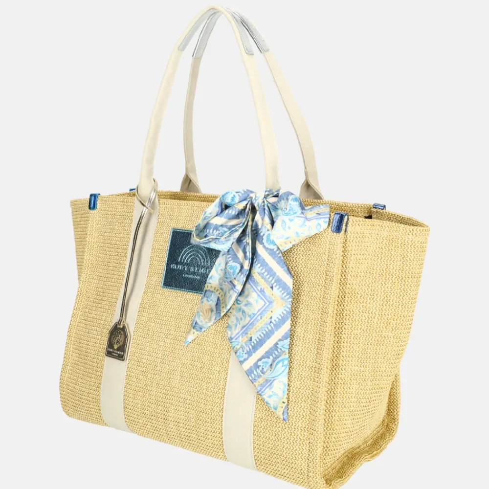 Shoppers^Kurt Geiger Southbank tote shopper raffia XXL beige combi