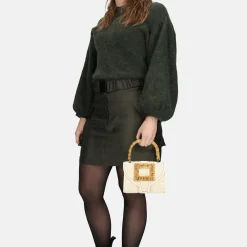 Handtassen^Laurent David Bamboo handtas S off white