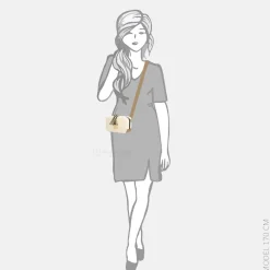 Crossbody Tassen^Laurent David crossbody tas raffia taupe