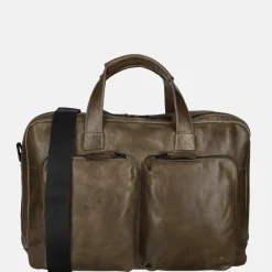 Heren Laptoptassen^Leonhard Heyden Porto laptoptas 15 inch grey brown