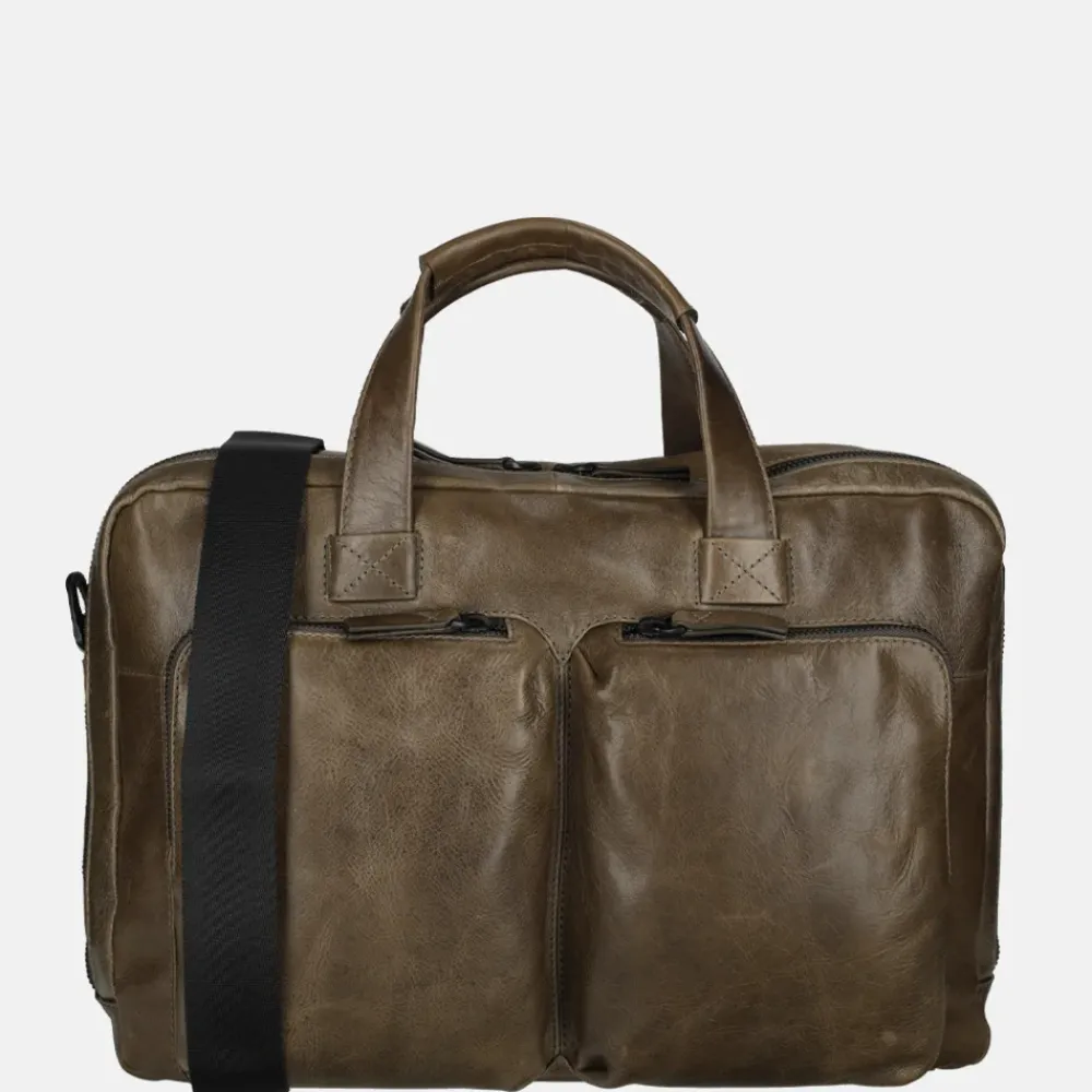 Heren Laptoptassen^Leonhard Heyden Porto laptoptas 15 inch grey brown