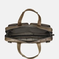 Heren Laptoptassen^Leonhard Heyden Porto 14 inch laptoptas grey brown