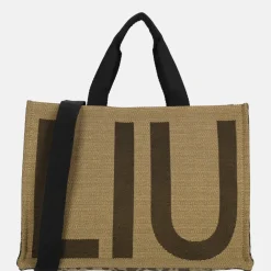 Handtassen^Liu Jo tote logo handtas L animalier brown