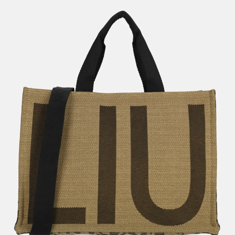 Handtassen^Liu Jo tote logo handtas L animalier brown