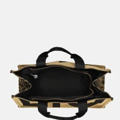 Handtassen^Liu Jo tote logo handtas L animalier brown