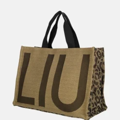 Handtassen^Liu Jo tote logo handtas L animalier brown