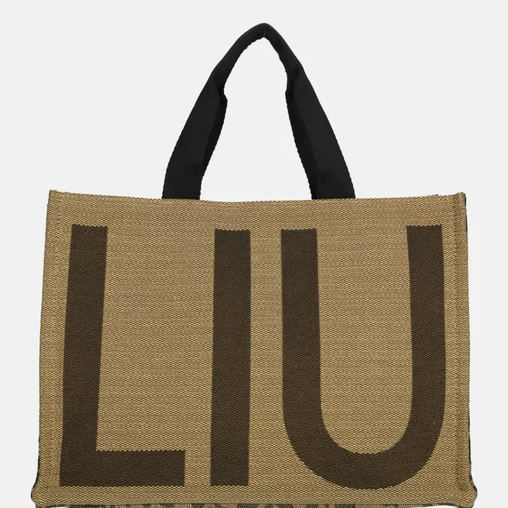 Handtassen^Liu Jo tote logo handtas L animalier brown