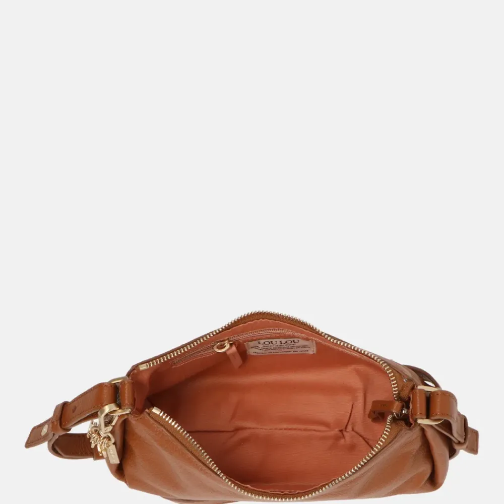 Schoudertassen^Loulou Essentiels Lisa schoudertas cognac