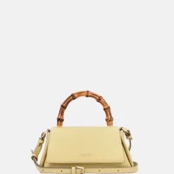 Handtassen^Loulou Essentiels Mae Bamboo handtas sorbet yellow